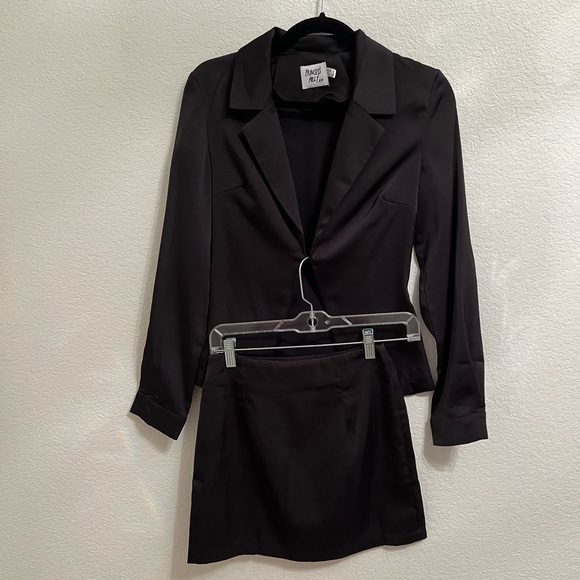 Princess Polly Black Jacket & Skirt Set - Size 0 - Picture 3 of 7